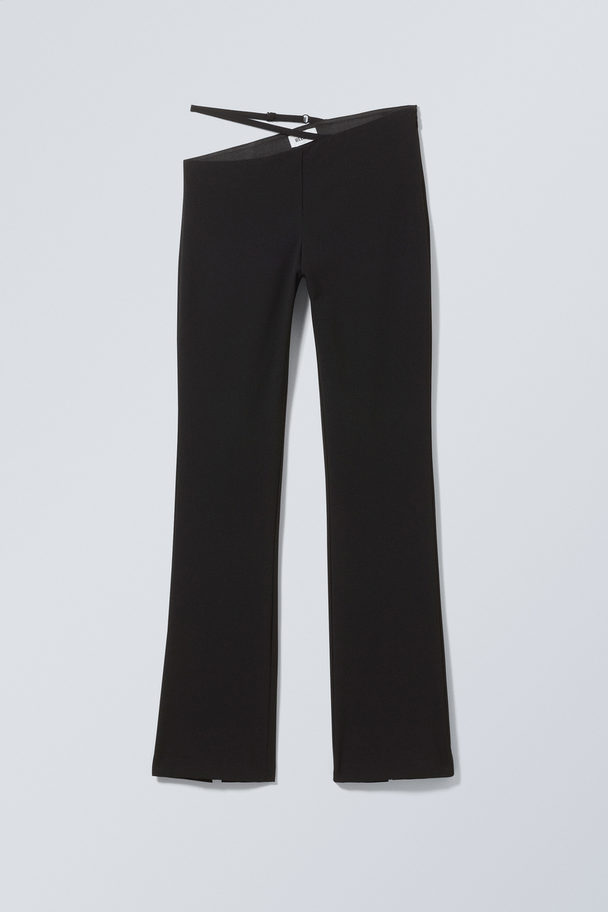 Weekday Aline Strappy Trousers Black