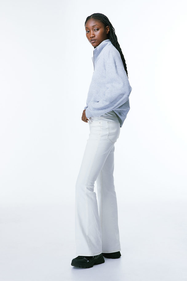 H&M Flared Twill Trousers White