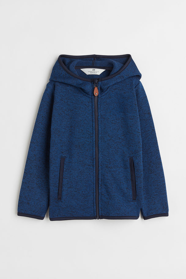 H&M Knitted Fleece Jacket Dark Blue