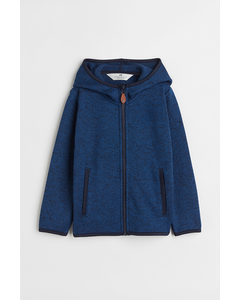 Knitted Fleece Jacket Dark Blue