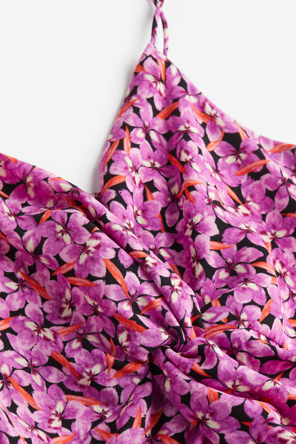 H&M V-neck Dress Purple/floral
