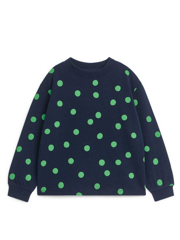 ARKET Sweatshirt Med Tryck Mörkblå/grön