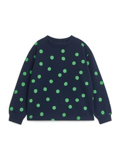 Sweatshirt Med Tryck Mörkblå/grön