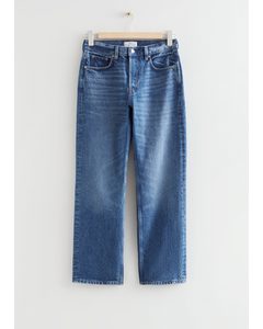 Jeans Med Lige Ben Blå