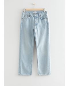 Jeans Med Lige Ben Lyseblå