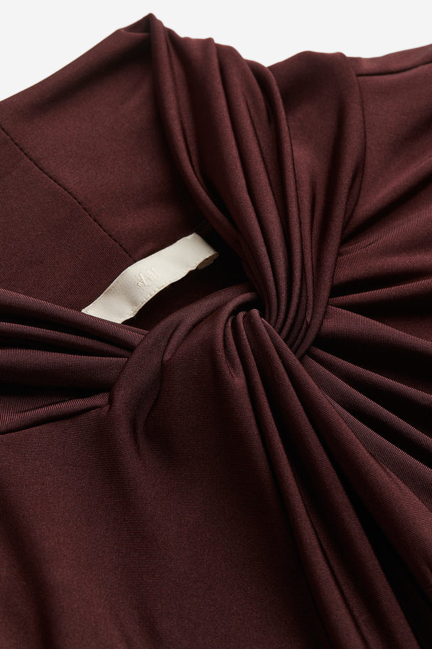 H&M Jerseykleid mit Twist-Detail Weinrot