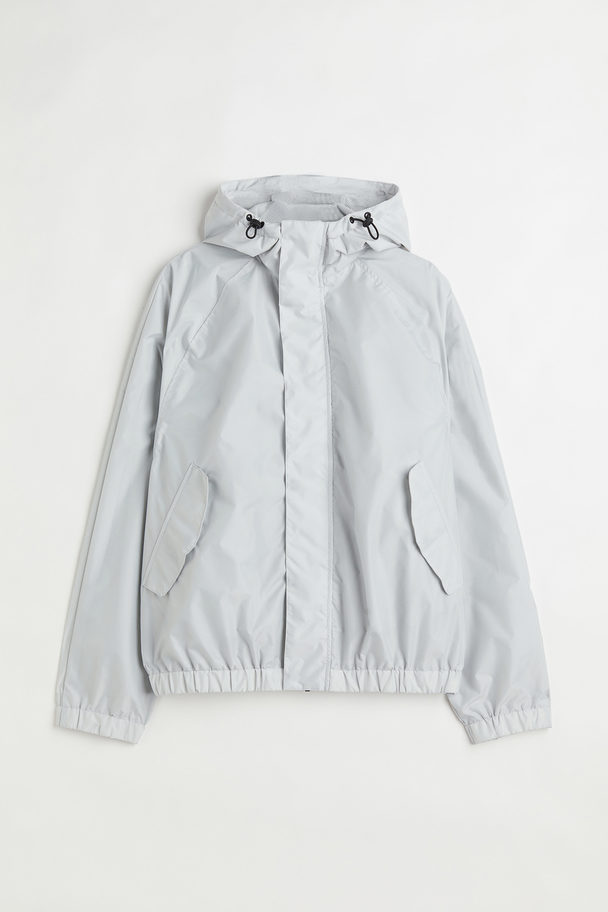 H&M Cropped Windproof Jacket Light Grey
