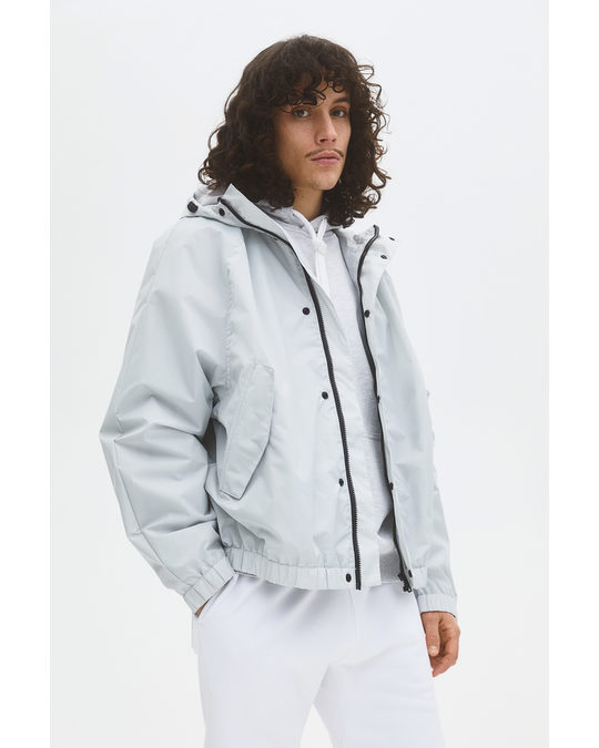 H&M Cropped Fit Windproof Jacket Light Grey