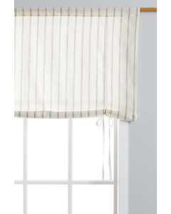 Linen-blend Roll-up Curtain White/striped
