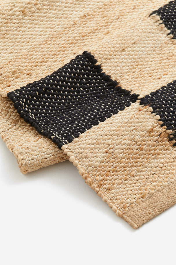H&M HOME Jute Rug Beige/checked