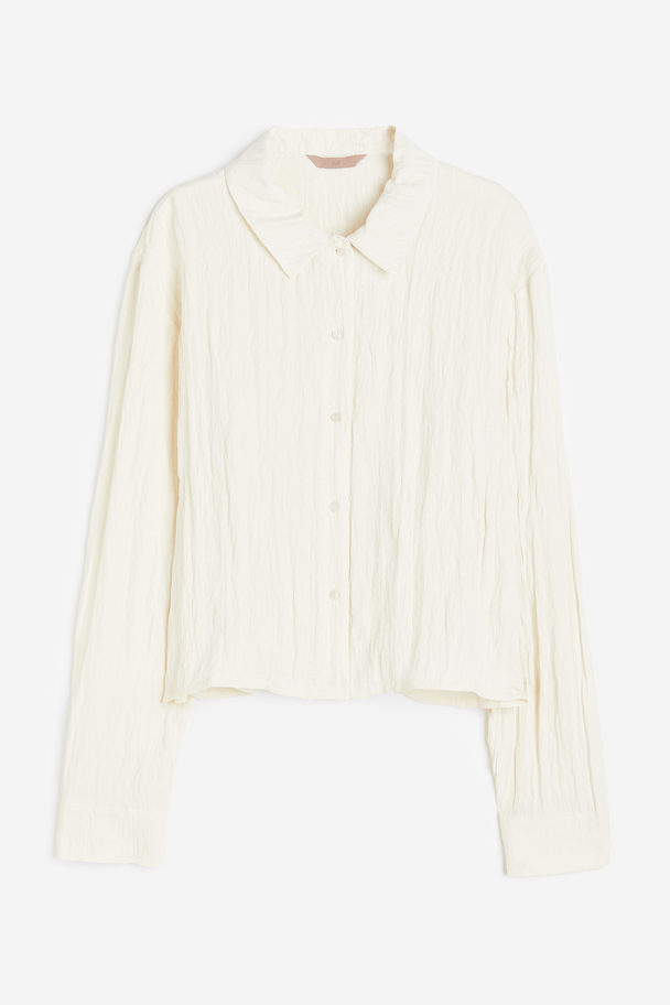 H&M Long-sleeved Shirt Cream
