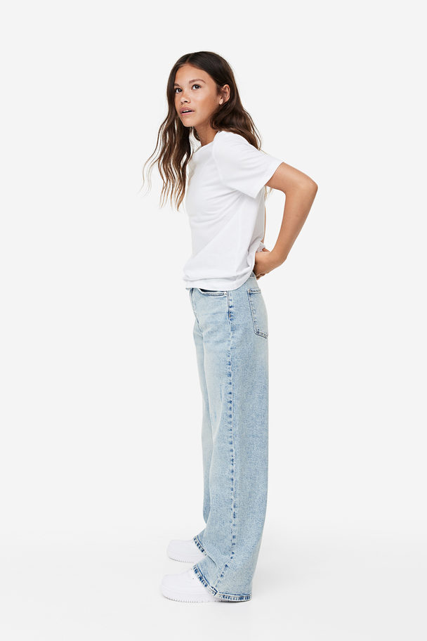 H&M Wide Leg Jeans Helles Denimblau