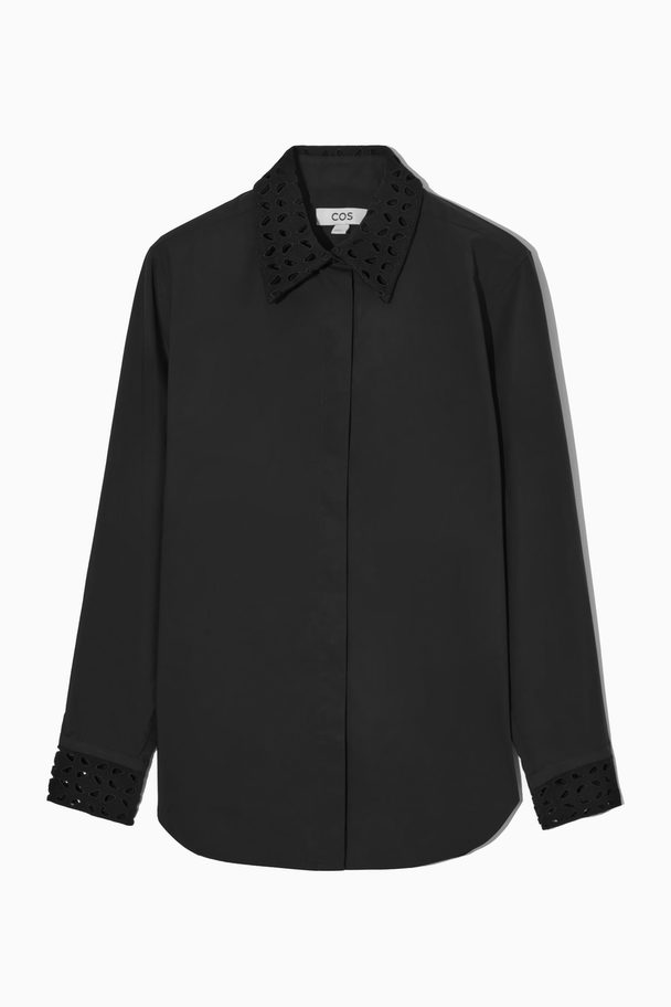 COS Regular-fit Macramé Shirt Black