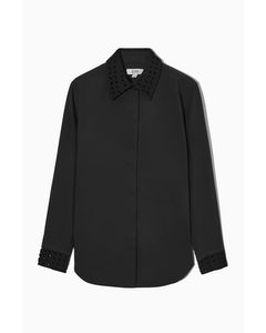 Regular-fit Macramé Shirt Black