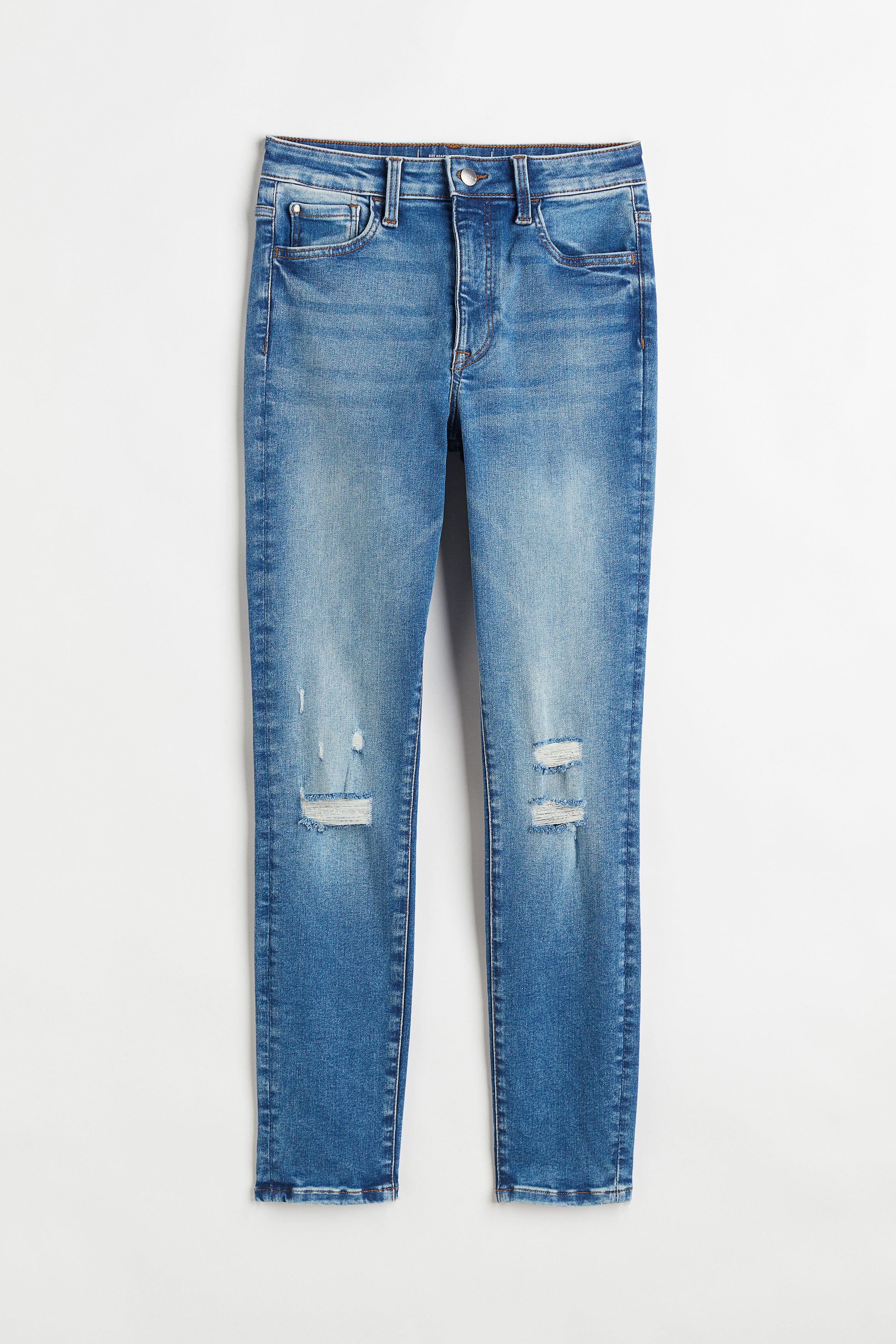 Billede af H&M True To You Skinny High Jeans Denimblå, jeans. Farve: Denim blue I størrelse 4XL