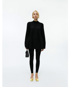 Cable-knit Wool Jumper Black