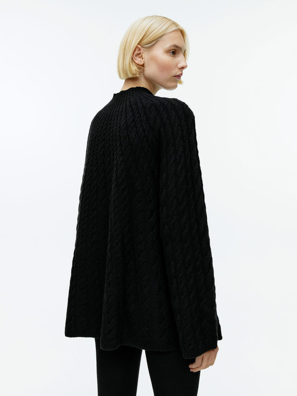 ARKET Cable-knit Wool Jumper Black