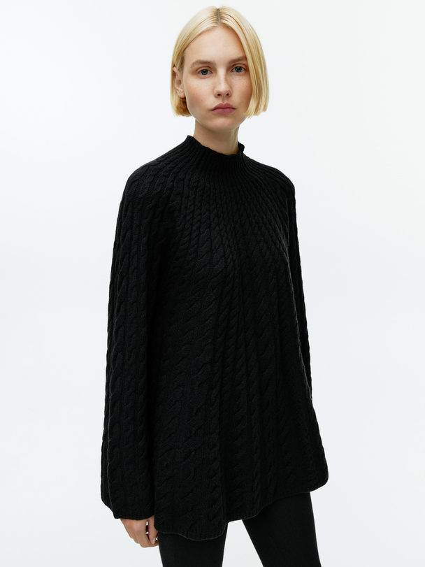 ARKET Cable-knit Wool Jumper Black