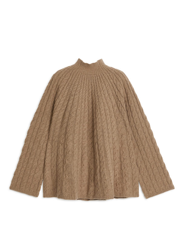 ARKET Cable-knit Wool Jumper Camel