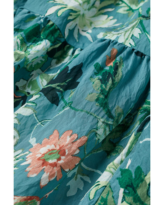 H&M Wide Dress Turquoise/floral