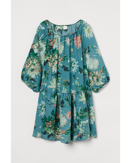 H&M Wide Dress Turquoise/floral