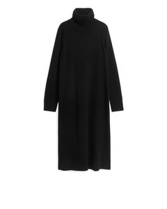 Cashmere Roll-neck Dress Black