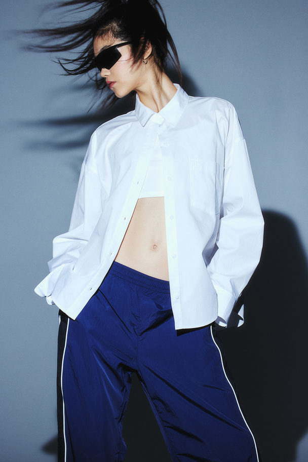 H&M Oversized Cotton Shirt White