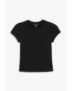 Klassisches weiches Baumwoll-T-Shirt Schwarz