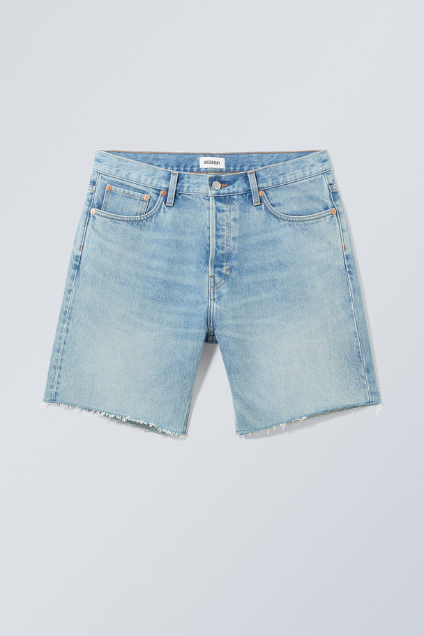 Weekday Space Relaxed Denim Shorts Blå