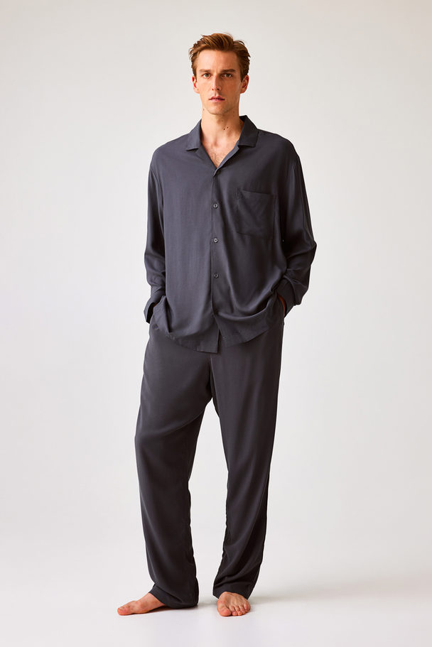 H&M Relaxed Fit Pyjamas Dark Grey