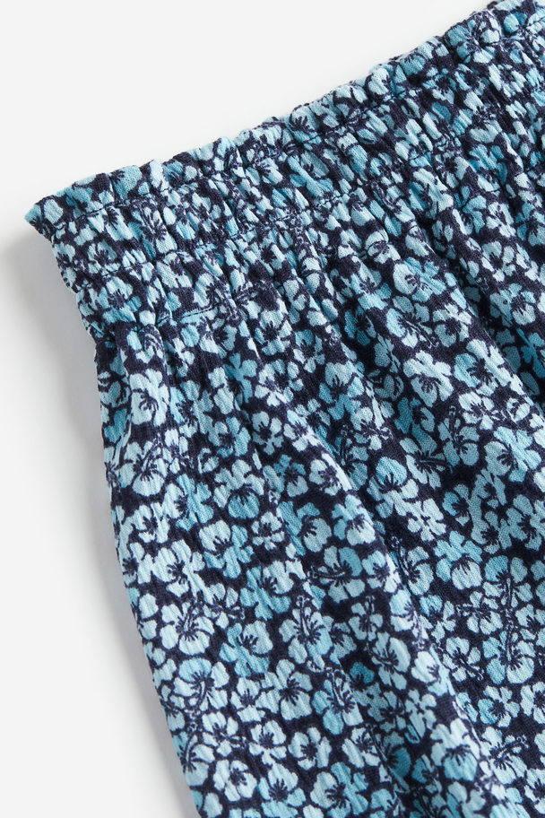 H&M Paper Bag Shorts Light Turquoise/floral
