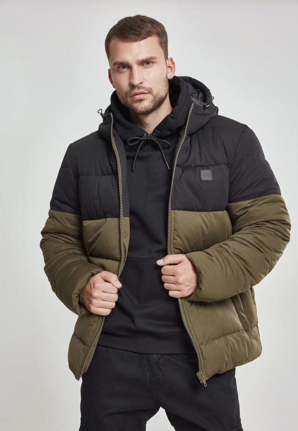 Urban Classics Herren Hooded 2-Tone Puffer Jacket