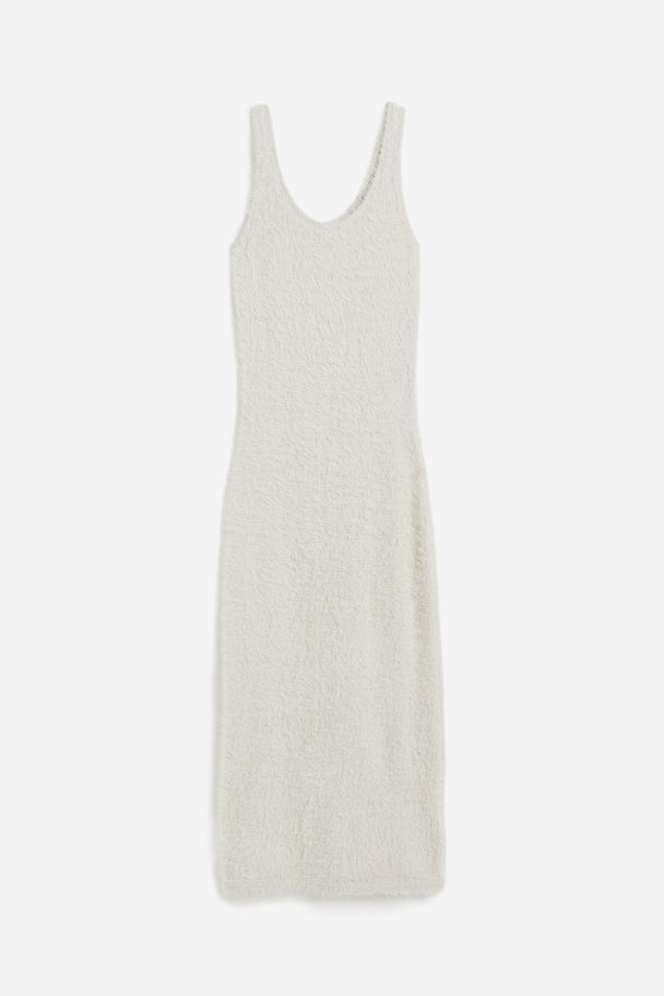 H&M Fluffy-knit Bodycon Dress Light Greige