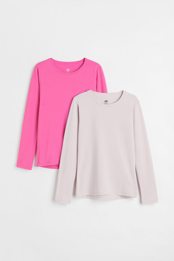 H&M 2-pack Sports Tops Cerise/light Pink