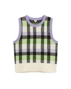 Wool Jacquard Vest Lilac/green/off White