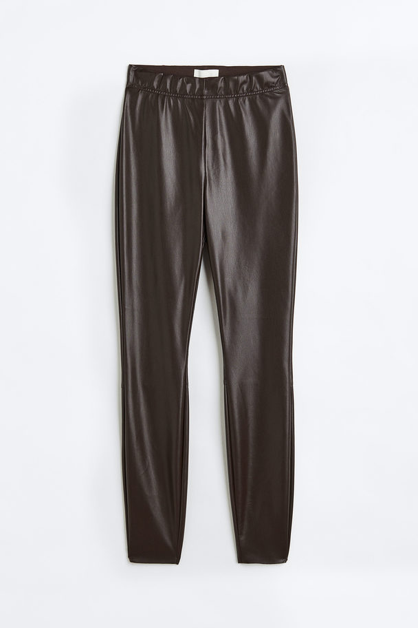 H&M High-waist Leggings Dark Brown