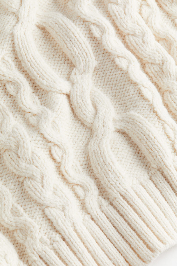 H&M Cable-knit Turtleneck Jumper Cream