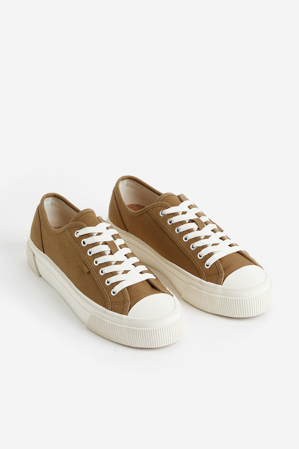 H&M Sneaker aus Canvas Hellbraun