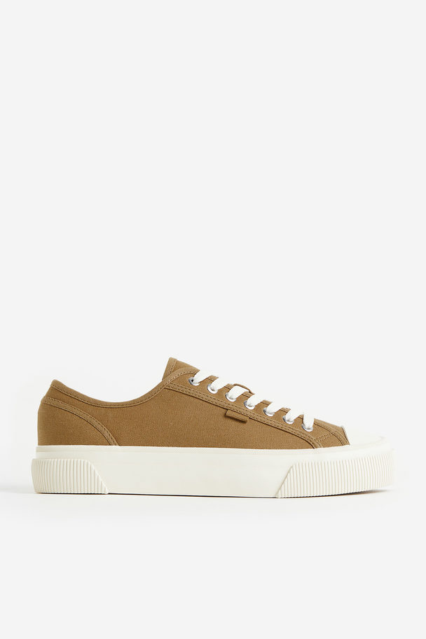 H&M Sneaker aus Canvas Hellbraun