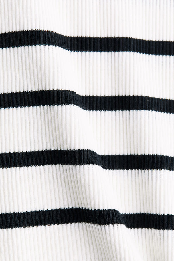 H&M Ribbed Vest Top Cream/striped
