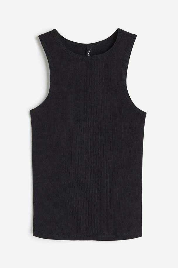 H&M Ribbed Vest Top Black