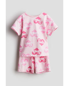 Printed Jersey Pyjamas Pink/barbie