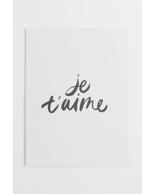 H&M HOME Poster White/je T’aime