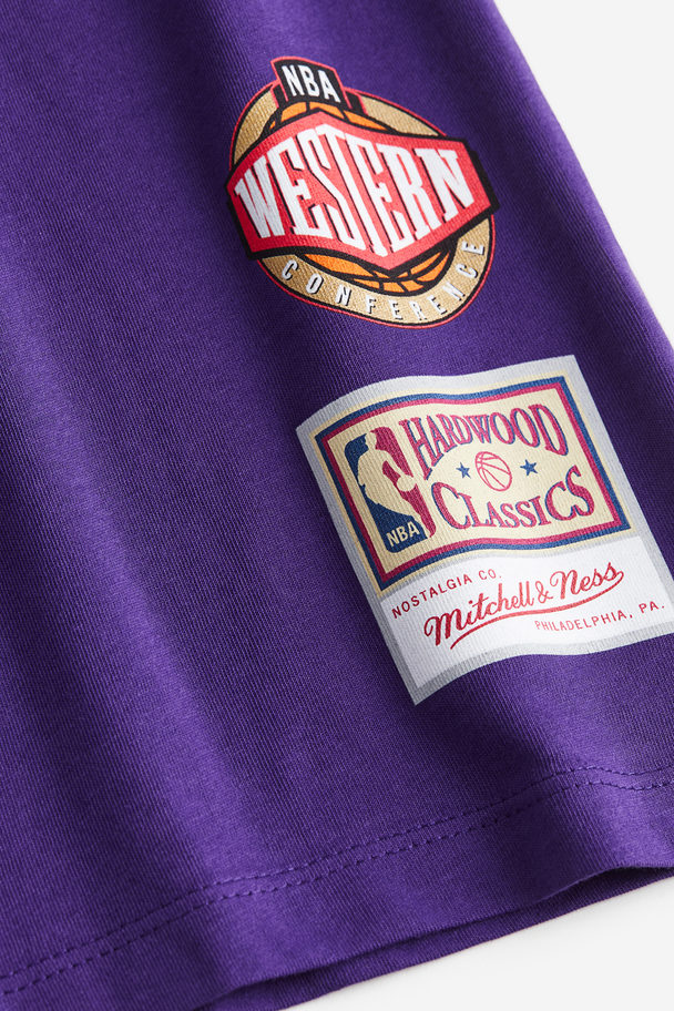 Mitchell & Ness Hwc Champ Stack Tee Purple - La Lakers