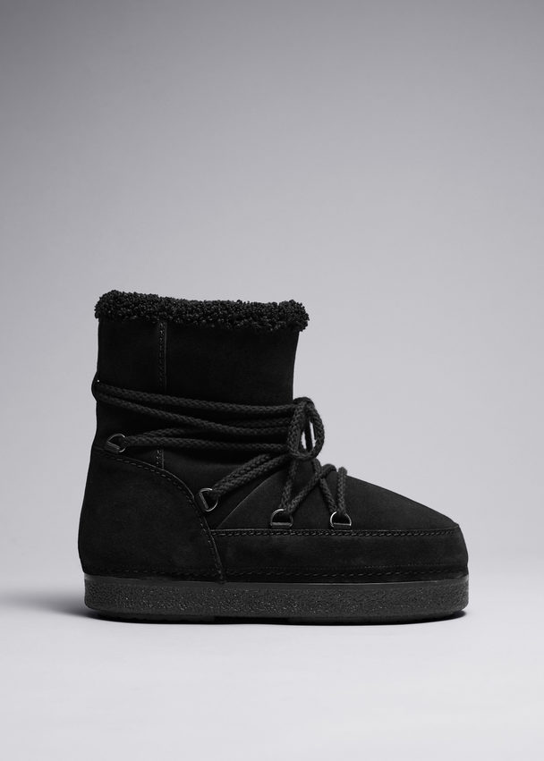 & Other Stories Suede Snow Boots Black