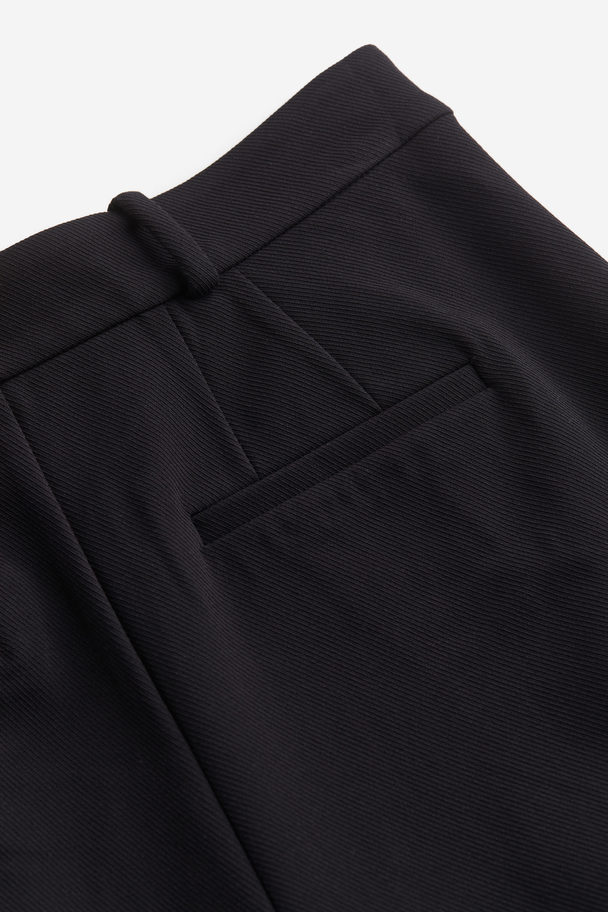 H&M Tapered Twill Trousers Black