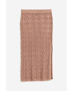 Hole-knit Skirt Beige