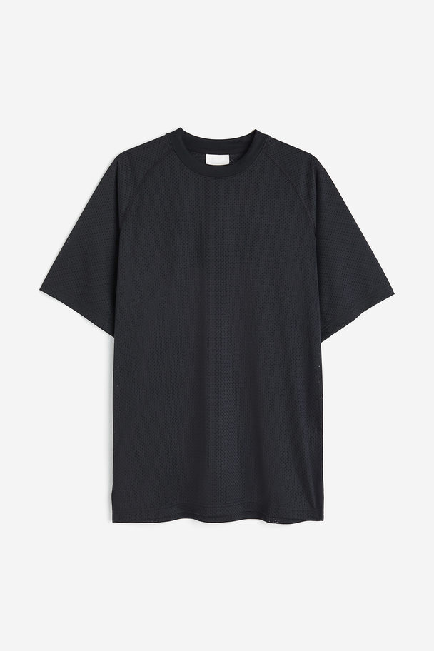 H&M Sport-t-shirt Van Drymove™-mesh Zwart