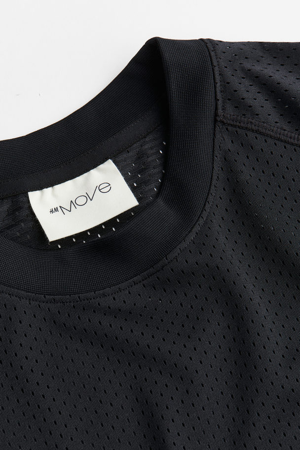 H&M Sport-t-shirt Van Drymove™-mesh Zwart