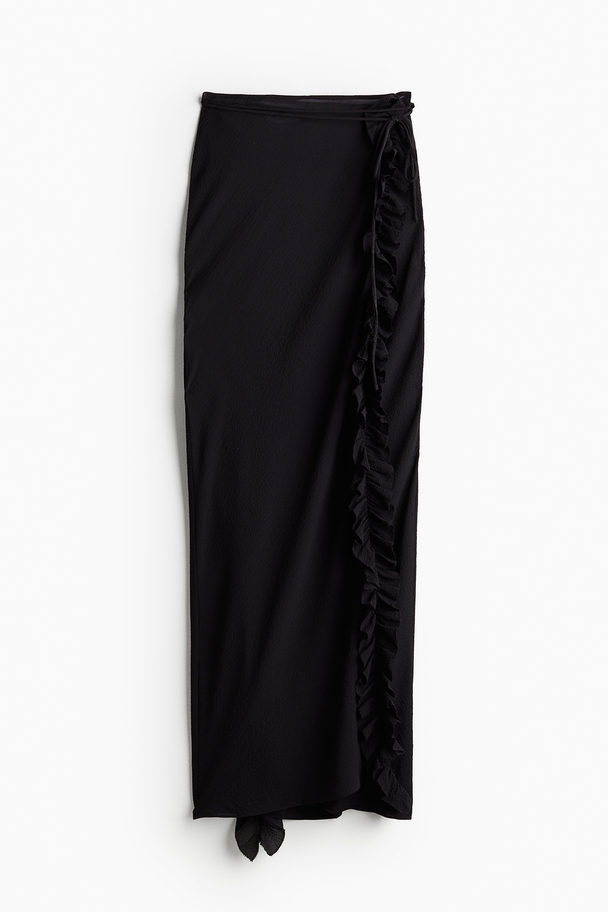 H&M Ruffled Crinkled Skirt Black